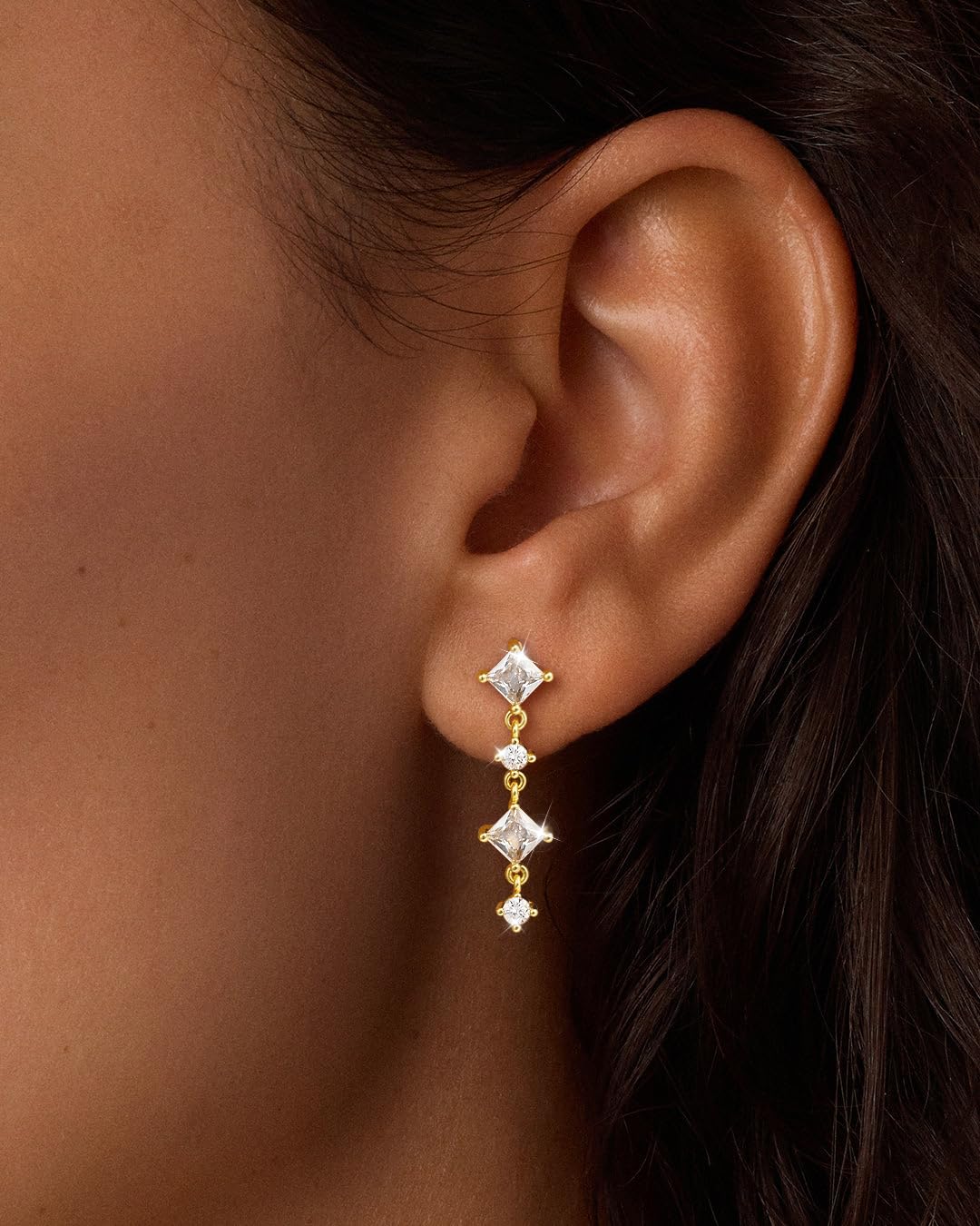 Hoop Earrings for Women Trendy Plated Huggie Hypoallergenic Small Dangle Drop Multiple Piercing Earring Set Stacks Cute Non Tarnish for Sensitive Ears Jewelry Gift