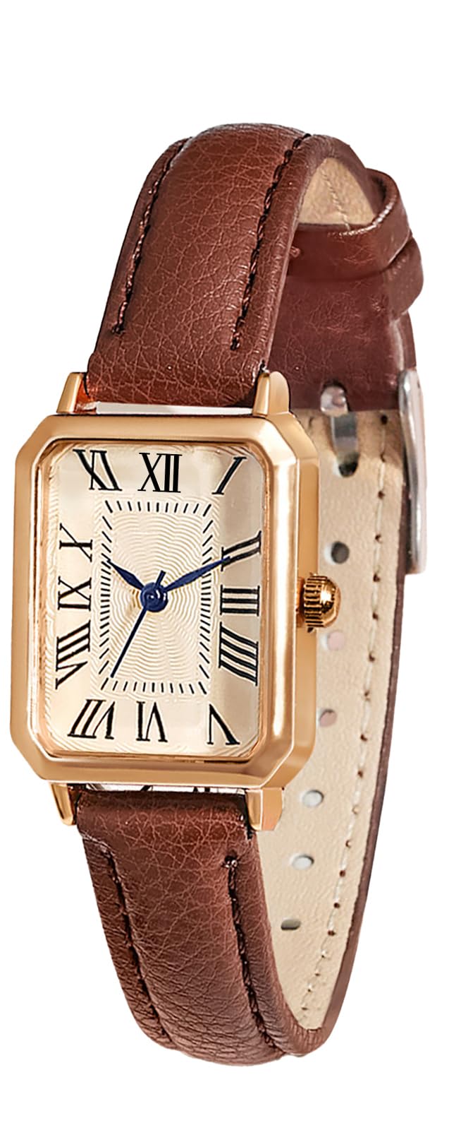 Leather Strap Watches for Women Elegant Dainty Ladies Watch Vintage Rectangle Women Quartz Wrist Watch